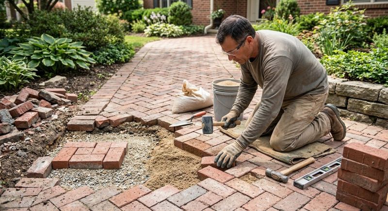 Brick Pathway Repair in Katy, TX