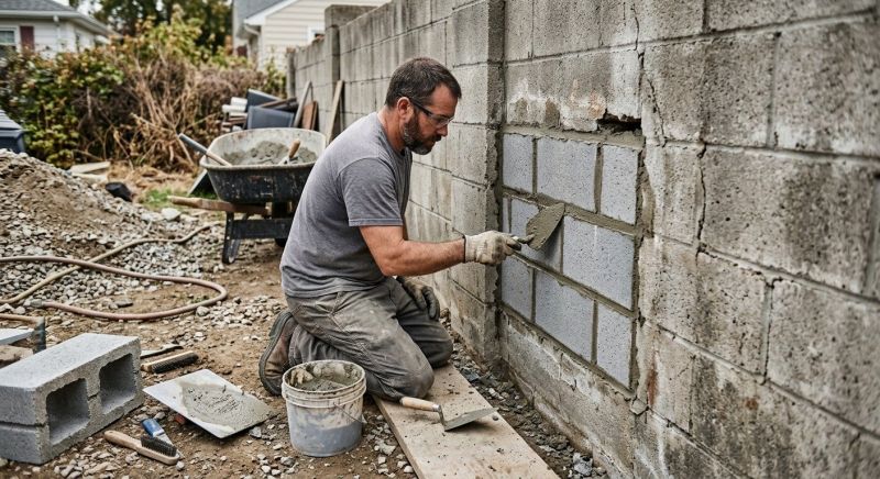 Cinder Block Wall Repair in Beasley, TX