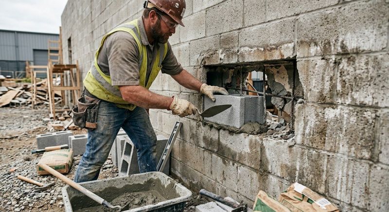 Cinder Block Wall Repair in Richmond, TX