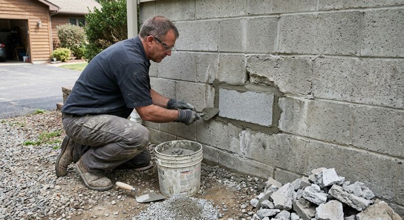 Cinder Block Wall Repair in Spring, TX