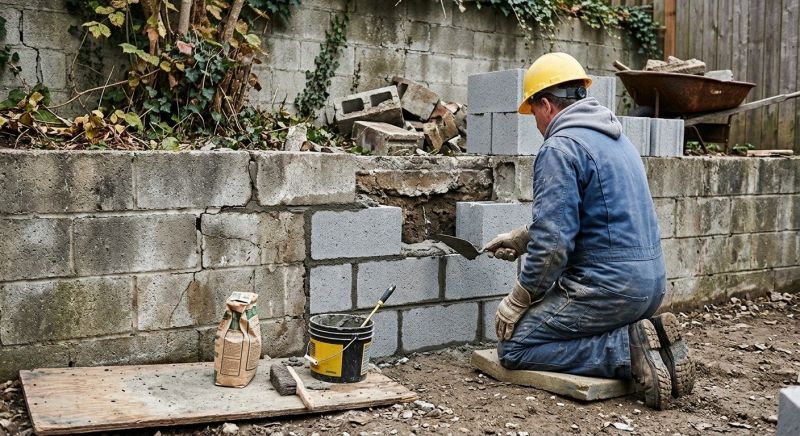 Cinder Block Wall Repair in Wallis, TX
