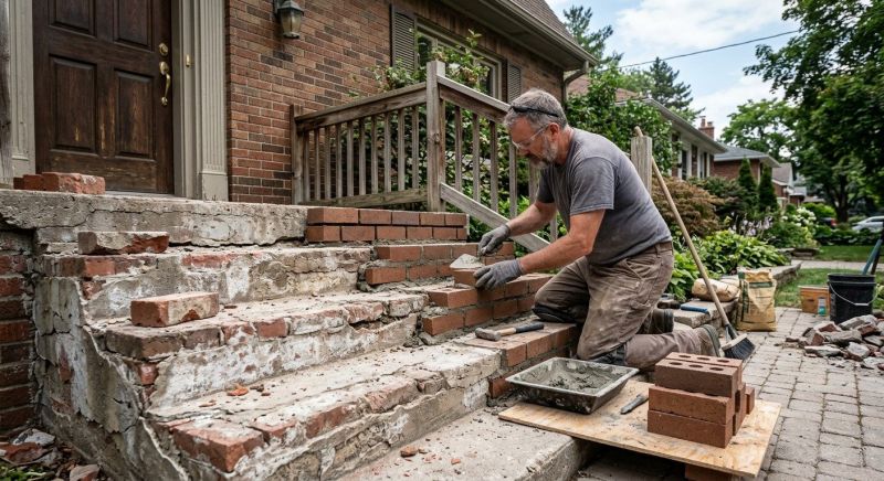Entryway Brick Repair in Katy, TX