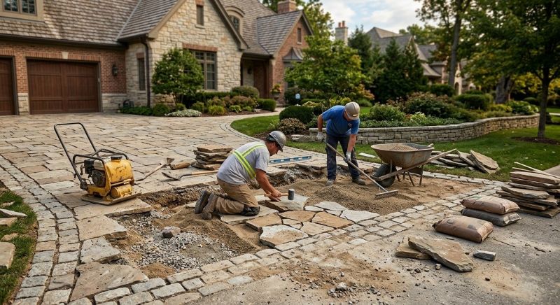 Stone Walkway Repair in Katy, TX